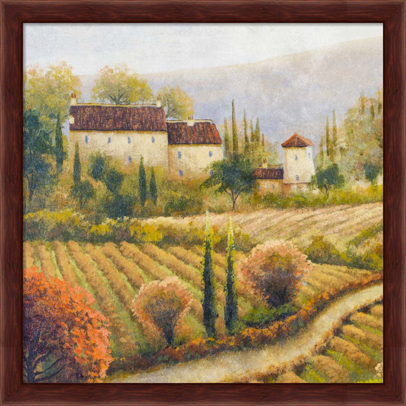 «Tuscany Vineyard I» par Michael Marcon, art mural encadré