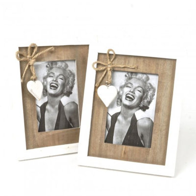 Cadre photo en bois avec coeur Rafaello