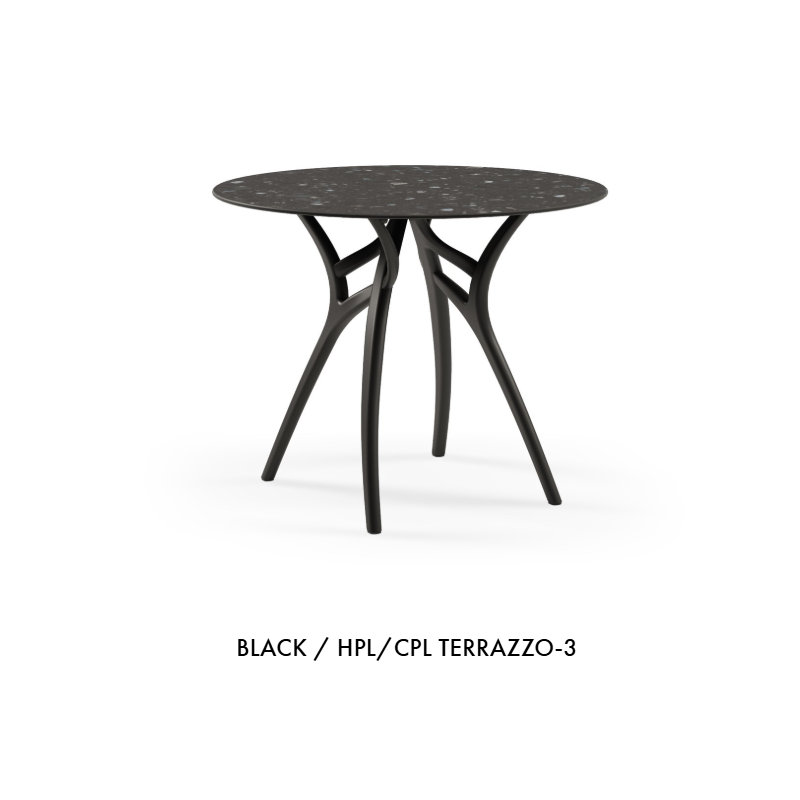 Tilia Ivy - L 77cm Round Table, Black Terrazzo
