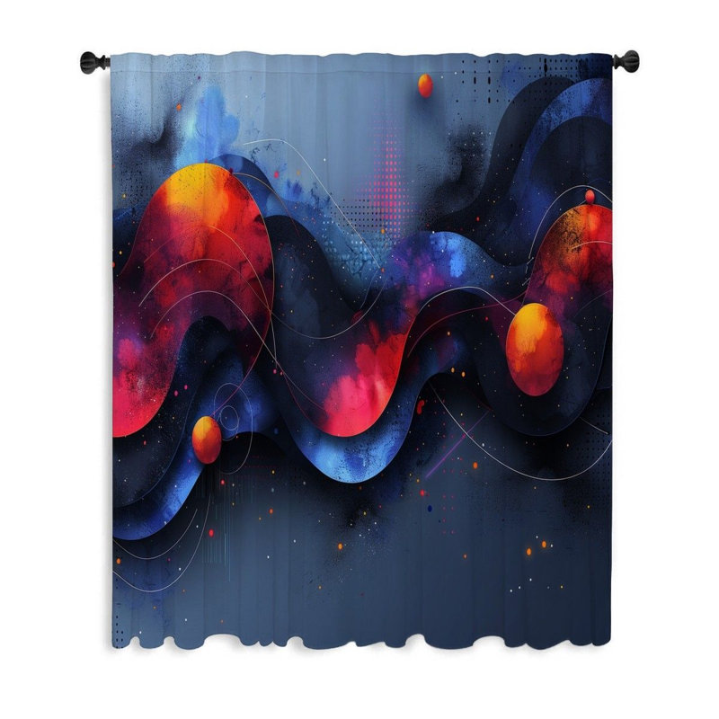 Rideaux abstraits, voilages et voilages abstraits - 1 panneau, L 50 po x L 96 po