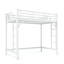 Lit mezzanine simple avec échelles, lit mezzanine simple en métal pour adultes, adolescents, enfants, amplement d'espace sous le lit et aucun sommier nécessaire, blanc-130169947-130169948