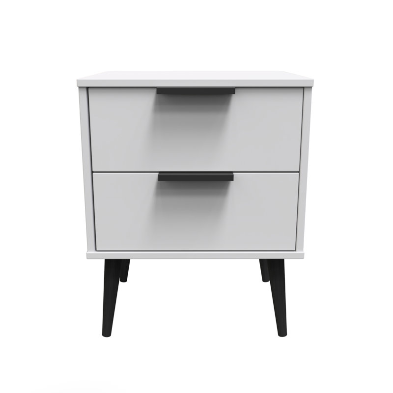 Turah 45cm W Manufactured Wood Bedside Table, Grey Matt