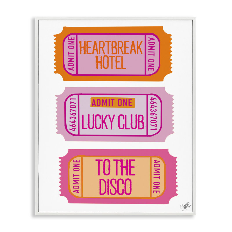 Disco phrases, estampe numérique par Elizabeth Medley, Estampe numérique encadrée blanc bord de mer, H 20 po x l 16 po