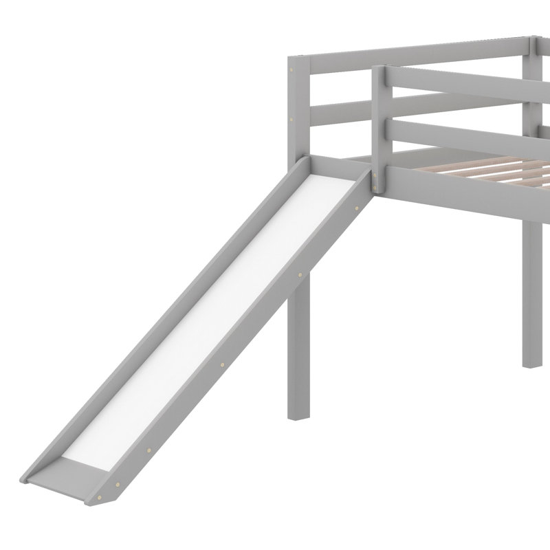 Lit mezzanine simple Jayci Kids, gris