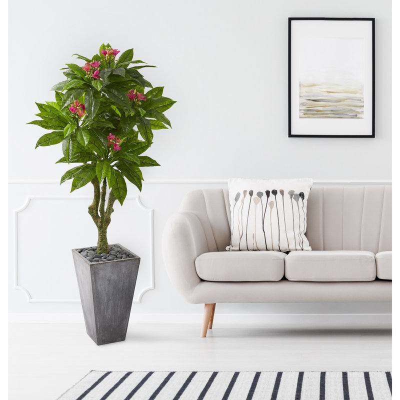 5,5 pi Arbre artificiel Plumeria gris résistant aux rayons UV (intérieur / extérieur)