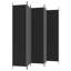 Paravent 5 panneaux vidaXL noir 98,4 po x 86,6 po-94826620-88446022-88446024