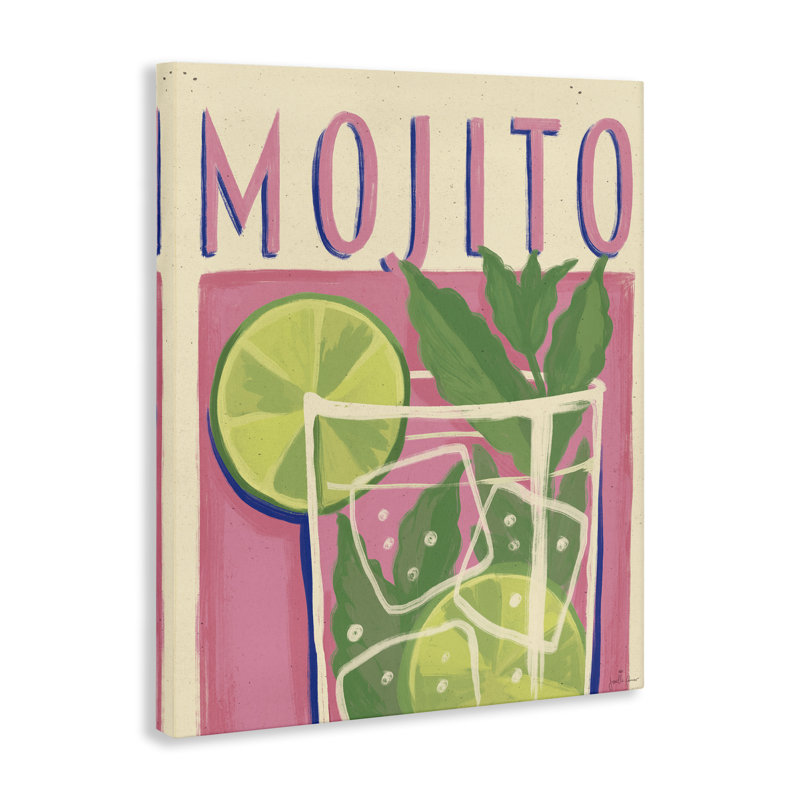  Art mural rétro sur toile Mojito par Janelle Penner, H 30 po x l 24 po