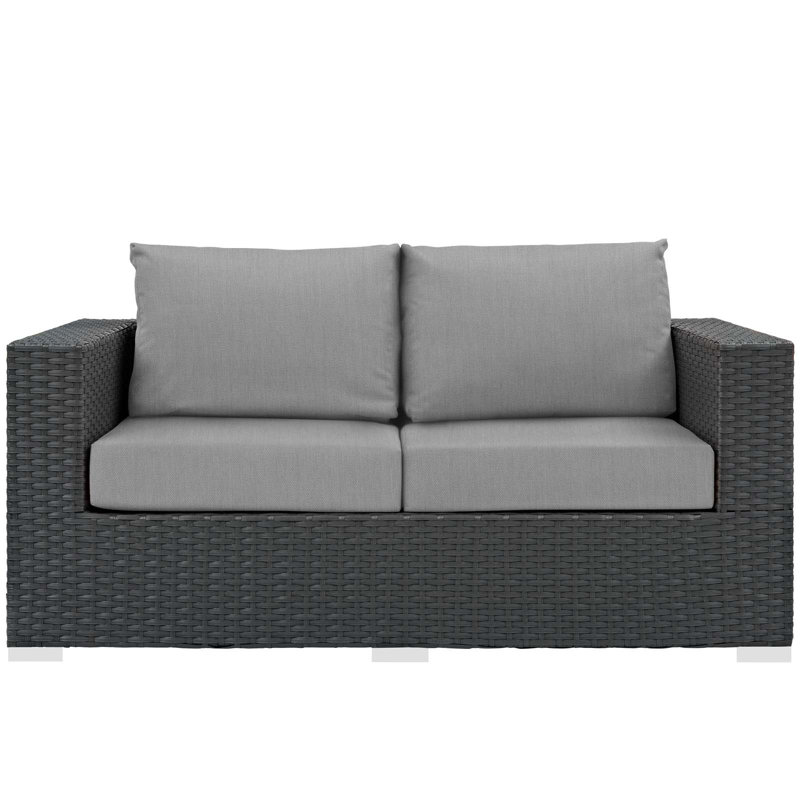 Causeuse Stopbrun, Velours gris performance