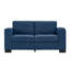 Canapé bleu rembourré 2 + 3 places pour le salon, accoudoirs carrés avec porte-gobelet et rangement, conception de coussin à ressorts hélicoïdaux confortable, coussin éponge haute densité, dispositif de rangement-741072245