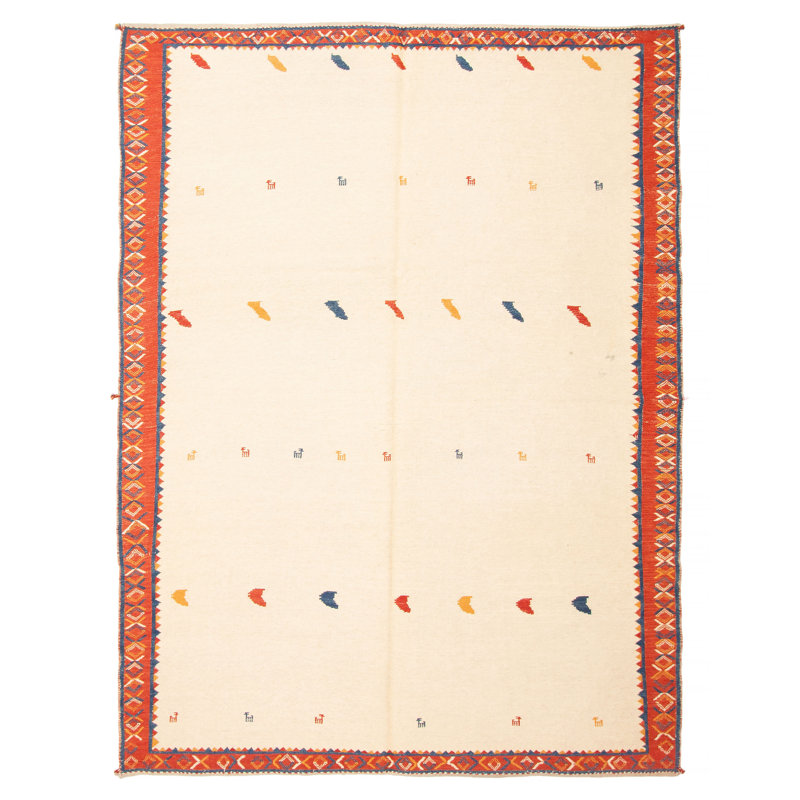 Tapisserie crème Kashkuli kilim 5 pi 11 po x 8 pi 0 po