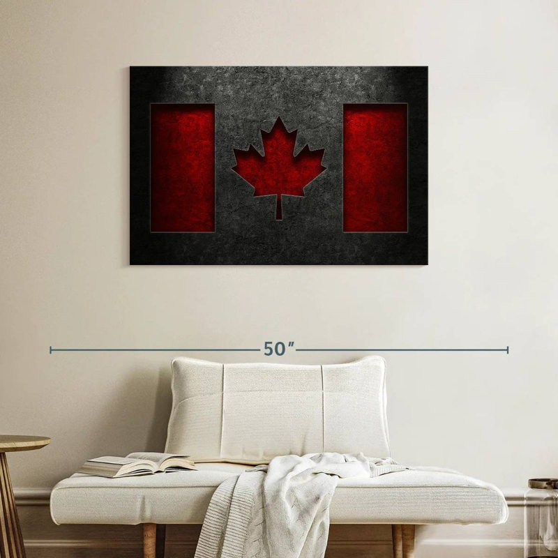 Texture de pierre du drapeau canadien Borges, H 26 po x l 39 po