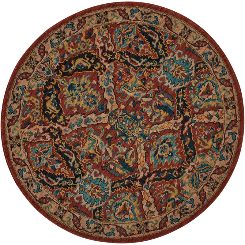 Oriental Indoor Rug, Round 5'