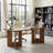 63-Inch Solid Wood  Executive Office Desk, Modern Rectangle Office Computer Desk with Double Pedestal, Large Study Table Conference Table for Office