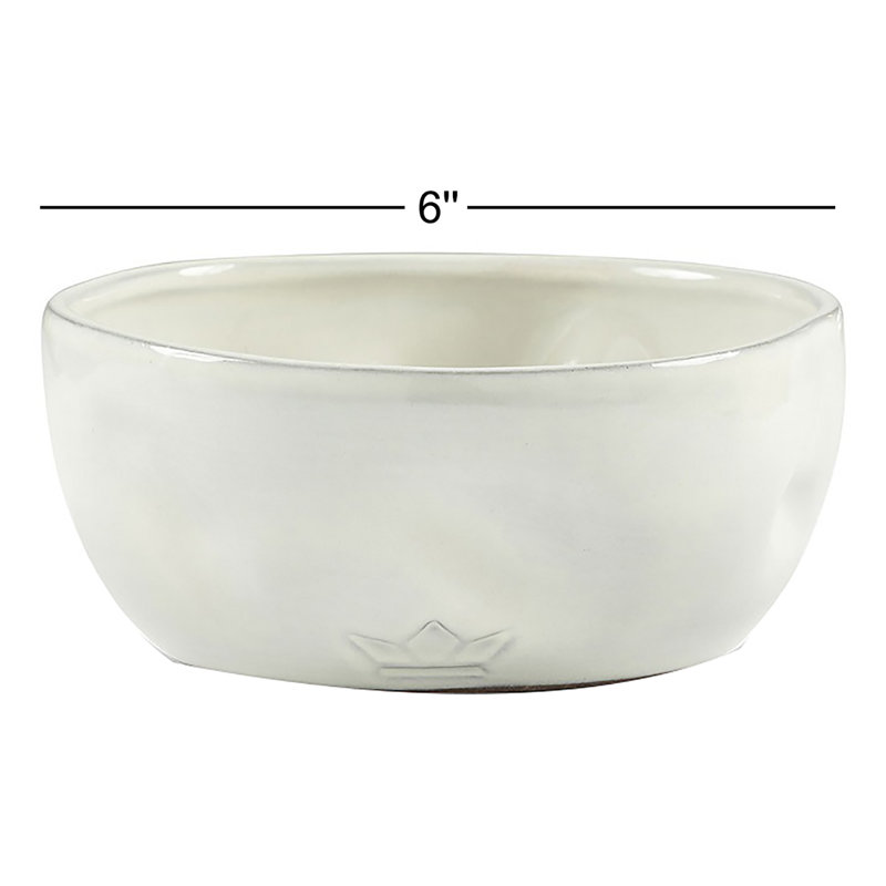 Bol décoratif en céramique Mattie, L 6 po x P 6 po, Blanc