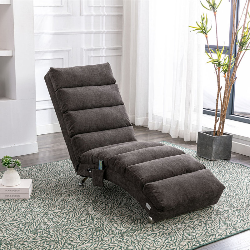 Alrahman Upholstered Recliner, Dark Gray Velvet
