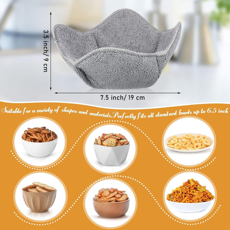 Ensemble de 8 bols pour aliments chauds, support pour bol allant au micro-ondes 7,5 pouces