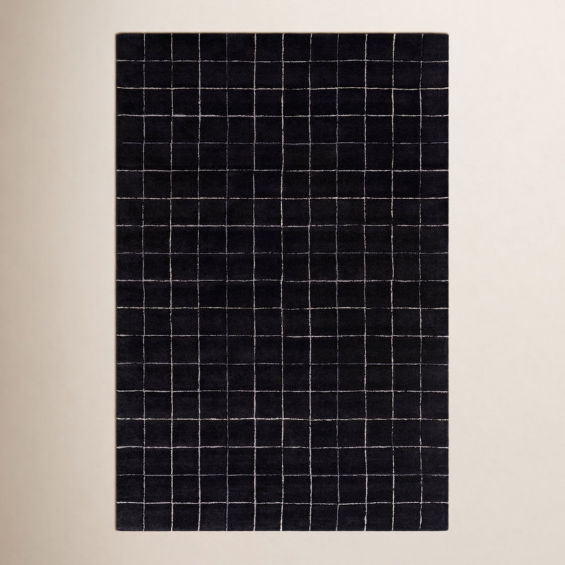 Mallory Marine Blue Hand Tufted Area Rug, Rectangle 5' x 8'