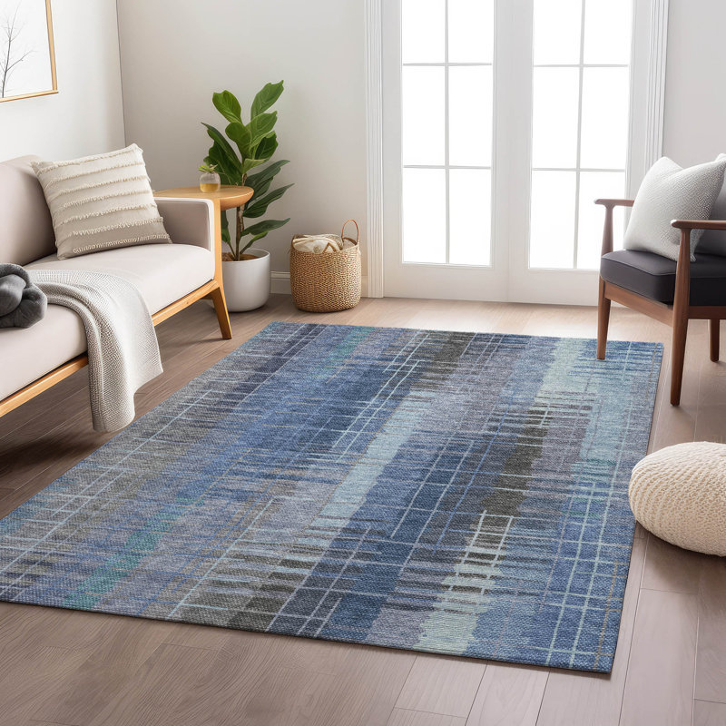 Machine Washable Indoor/Outdoor Millner ACN2261 Stripes Rug, Rectangle 8' x 10'