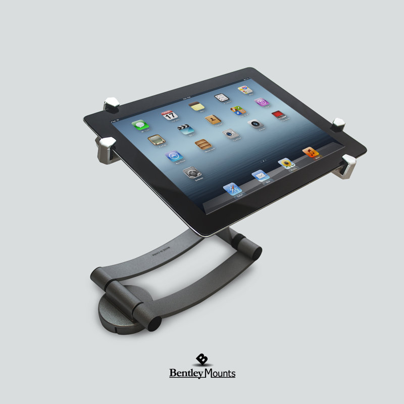 Silver Aluminum and Plastic Universal Tablet Wall Mount with 360° Rotation