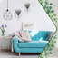 4 pots de fleurs suspendus avec eucalyptus artificiel, décoration murale en argent chromé, vase suspendu en métal, porte-plantes d'intérieur moderne, décor de salle de bain géométrique pour le bureau à domicile