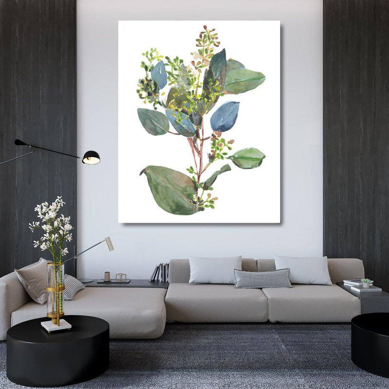 Red Barrel Studio Wang, Melissa Gallery Wrapped Canvas Art Titled: Seeded Eucalyptus I, 44" H x 36" W