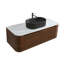 Meuble-lavabo 48 po avec lavabo ovale en céramique noire et porte-serviettes-133403934