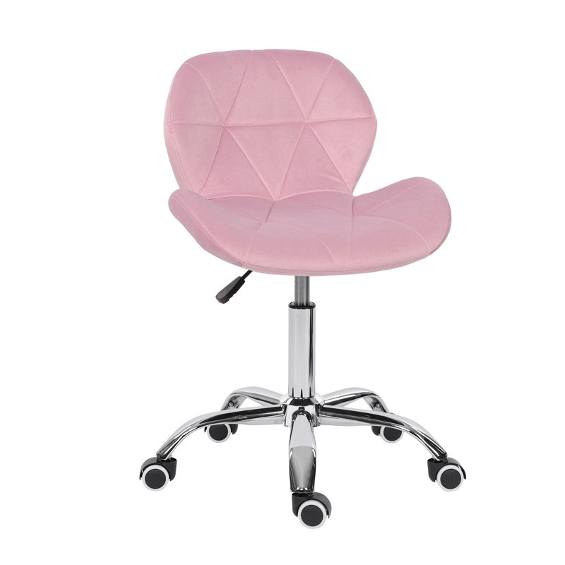 Erltrud Velvet Office Chair, Pink, Velvet