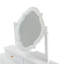 Bureau de meuble-lavabo moderne compact avec miroir réversible et tabouret, finition blanche pour les petites pièces