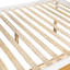 Lit superposé simple au-dessus d'un lit double en L avec 3 tiroirs, échelle et escalier-816142050