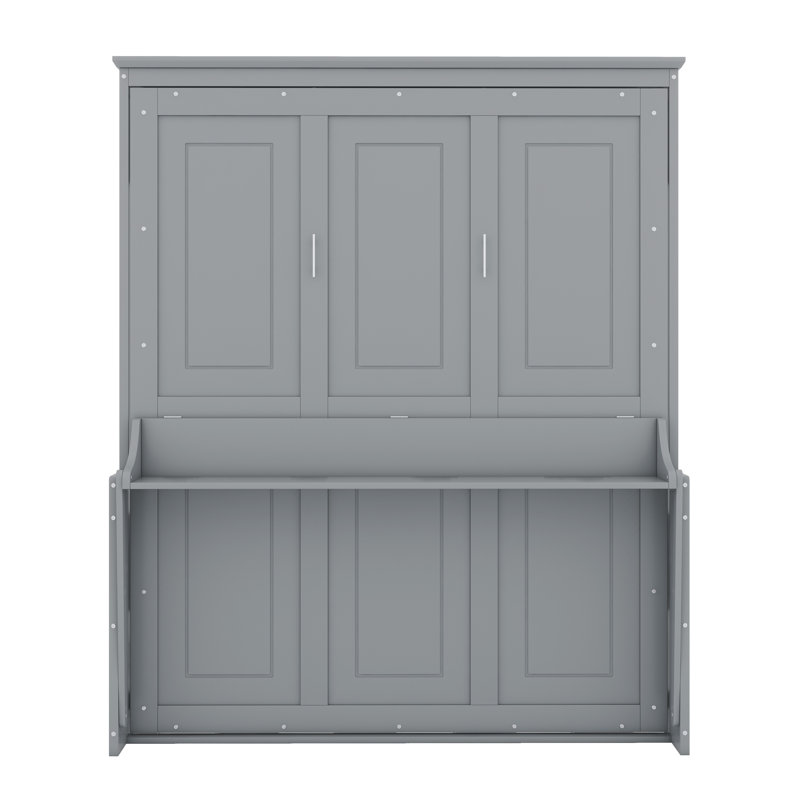Lit escamotable en bois, Gris