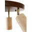 Lustre en bois élégant avec capuchon en travertin, finition beige et noyer, 8,3 po x 8,3 po x 8,3 po | 3 x douilles GU10 (10 W maximum), idéales pour le salon et la salle à manger | Solution d'éclairage élégante pour la maison, hauteur de 21,0 cm-859327935-859327922-859327920