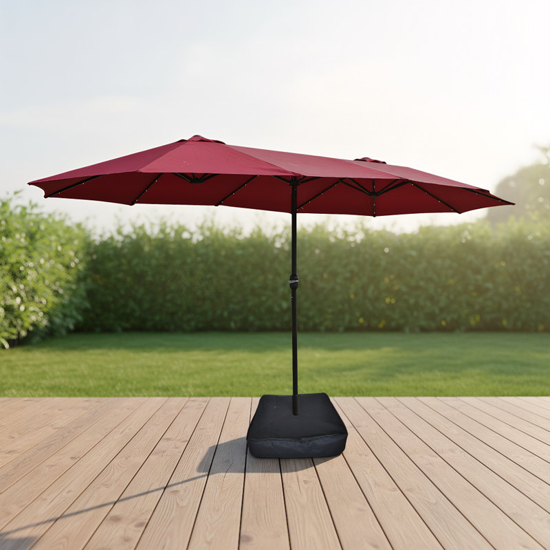 Grand parasol rectangulaire double 15X9Ft, Taupe