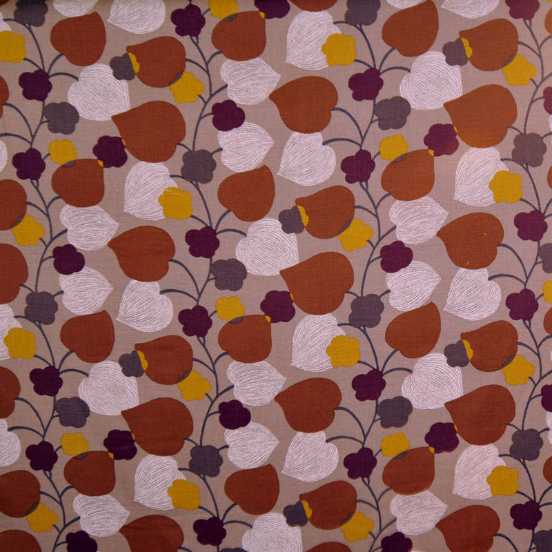Allure Boutique Floral Foliage Fabric, Cognac