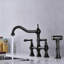 Bridge Dual Handles Kitchen Faucet In Matte Black With Pull-Out Side Spray, 360 Degree Rotatable High Spreading, Rust, Corrosion , Leak Proof, Brass Created Discharge Pipe, Made