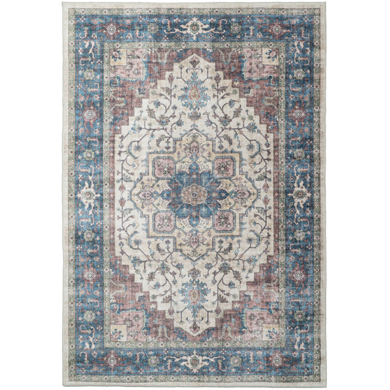 ELISE 3X5 6302-351 RED/BLUE/BEIGE, Rectangle 3' x 5'