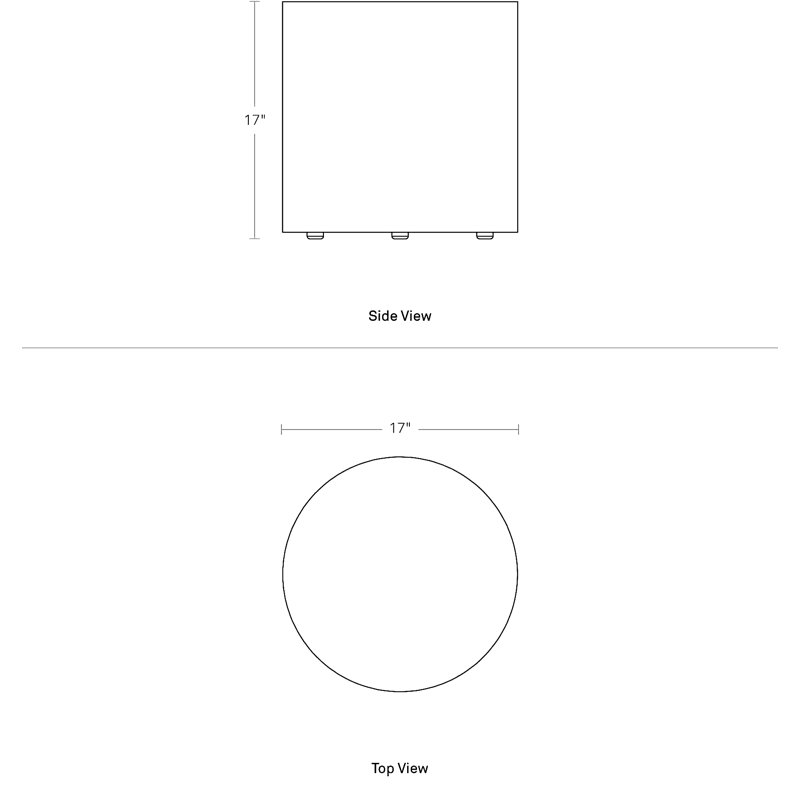 Bumper Round Pouf, Breezy Blue Genuine Leather