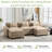 Praylow 120” Comfy Cloud Couch U Shaped Sectional Sofa With Two Ottomans-1618235898