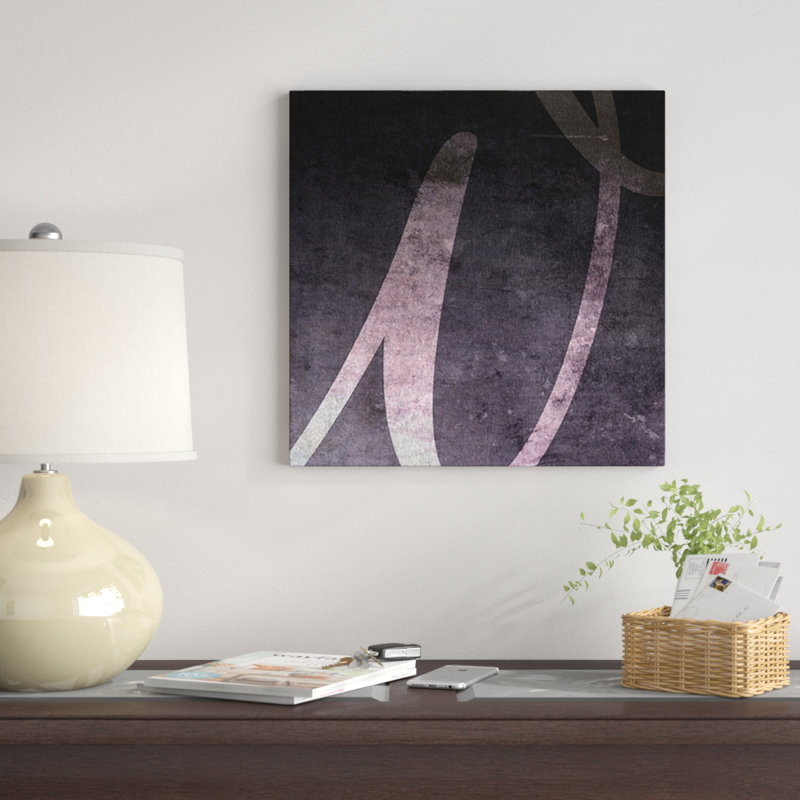 'The Type B and W Neg' Textual Art on Canvas, W, 12" H x 12" W x 1.5" D