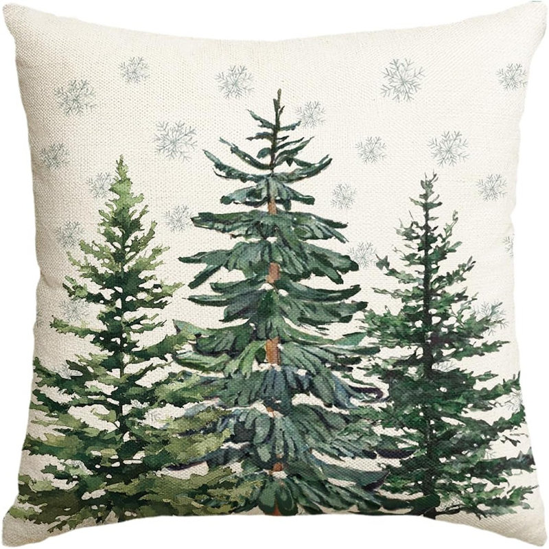 Housse de coussin de Noël flocons de neige, housse de coussin de vacances d'hiver 16 x 16 pouces pour canapé
