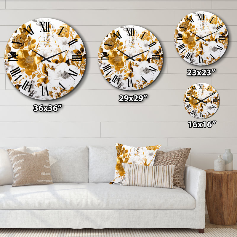Horloge murale florale, Très grand