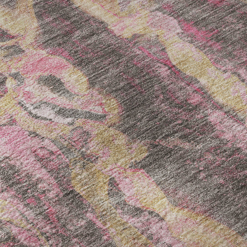 Premium Machine Washable Mayfield AMF2120 Abstract Rug, 1'8" x 2'6", Blush