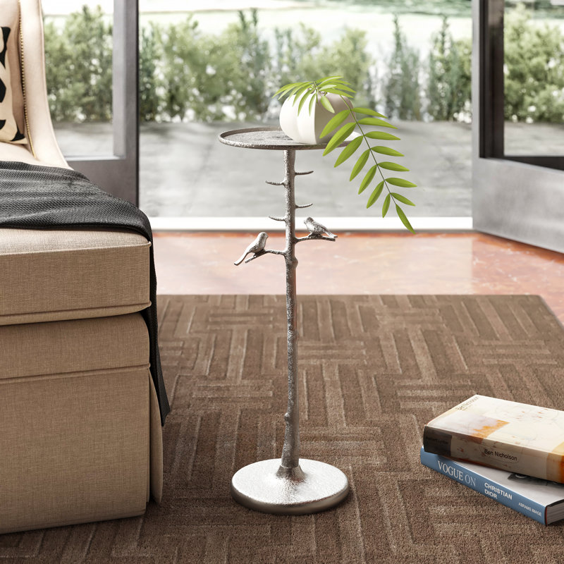 Piaf End Table, Polished Nickel