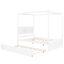 Size Canopy Bed With Trundle, And Pinewood Full Trundle Canopy, Versatile Decor, Solid Wood, White