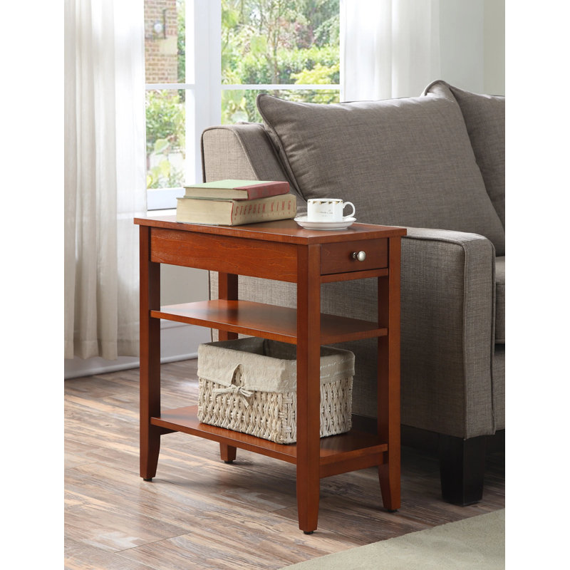 Carbin End Table with Drawer and Shelves, Cherry