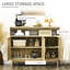 Buffet en bois naturel avec portes avant et tablettes de rangement pratiques et élégantes