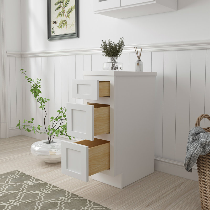 12'' Bathroom Vanity Base Only, White