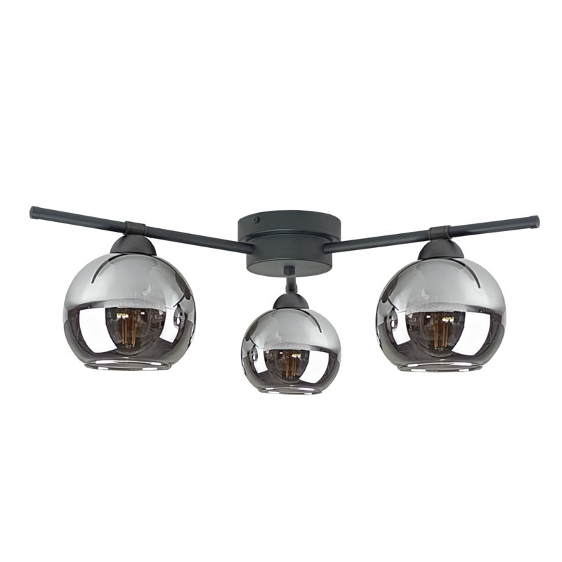 Bozon 3-light Flush Mount, Black