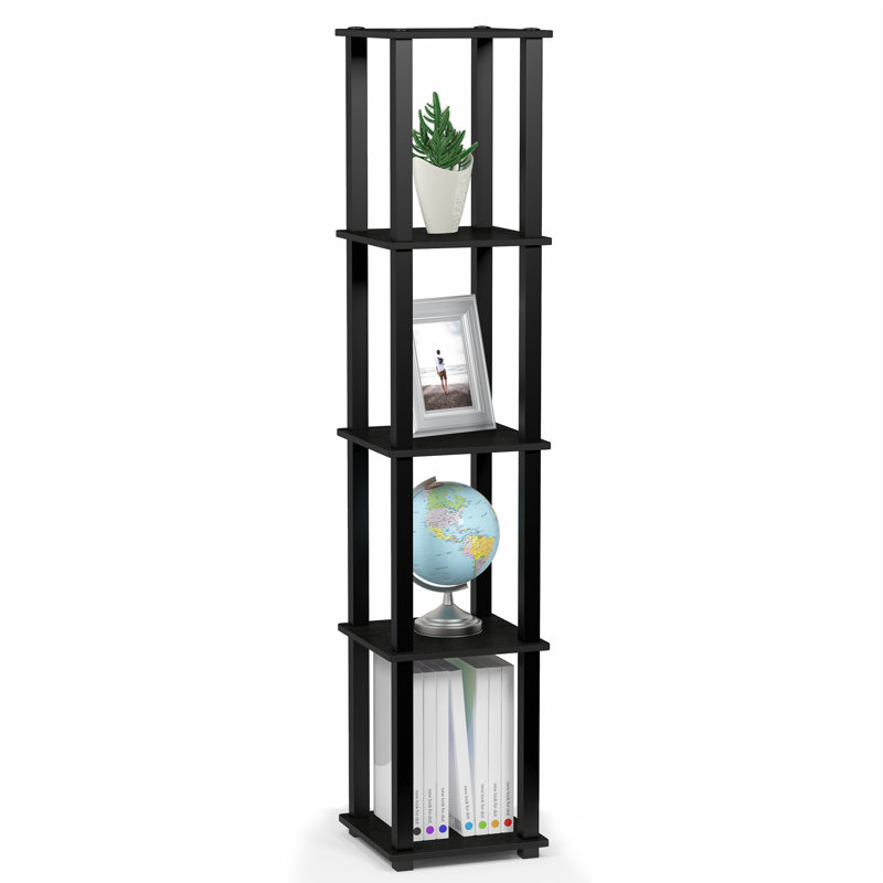 Delyth 57.7" H x 11.6" W Plastic Etagere Bookcase, Americano/Black