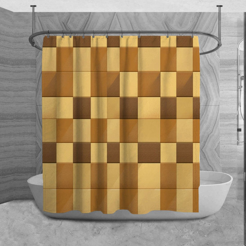 Rideau de douche à carreaux Marlenis, H 93 po x l 70 po