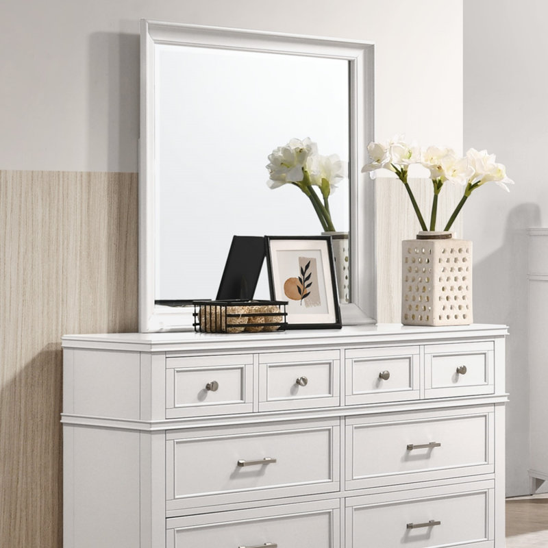 White Square Mirror, White